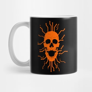 Cyber Skull - orange Mug